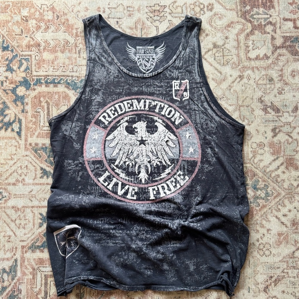 Black and White Graphic Tank Top with Wide Straps